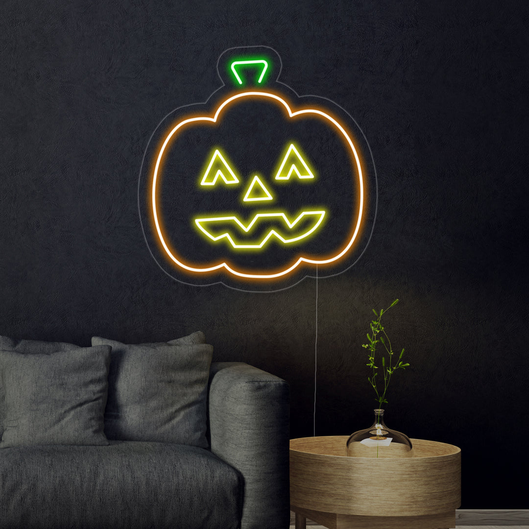 "Halloween-Kürbis" Neonschrift