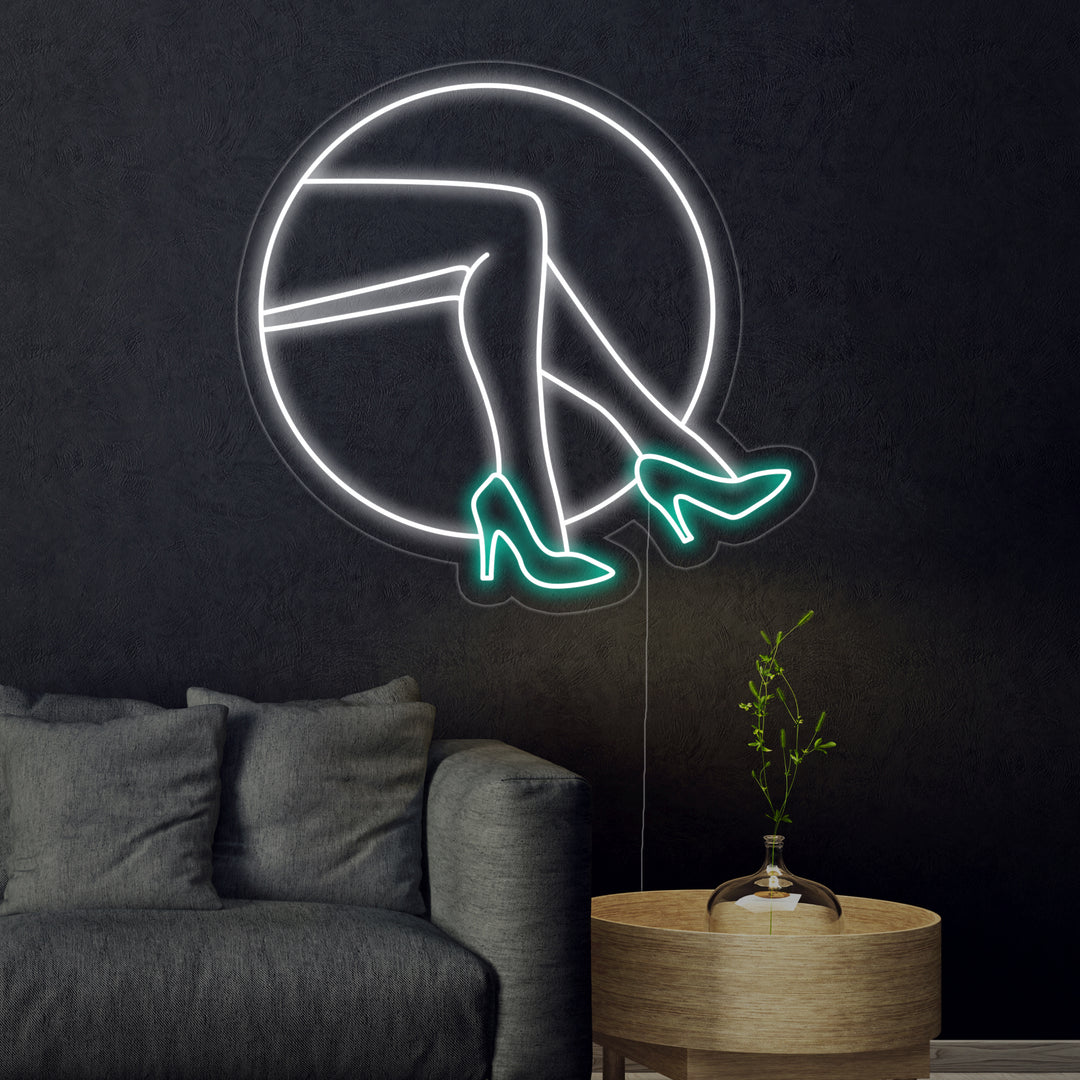 "Hoher Absatz" Neonschrift