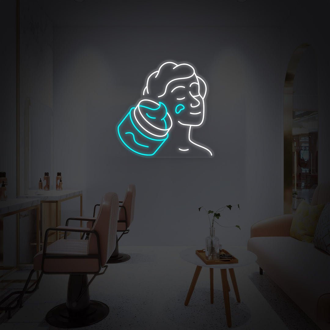 "Hygiene Hautpflege" Neonschrift
