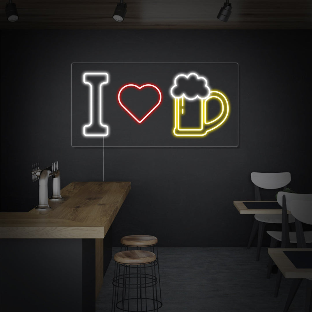 "Ich Liebe Bier" Neonschrift