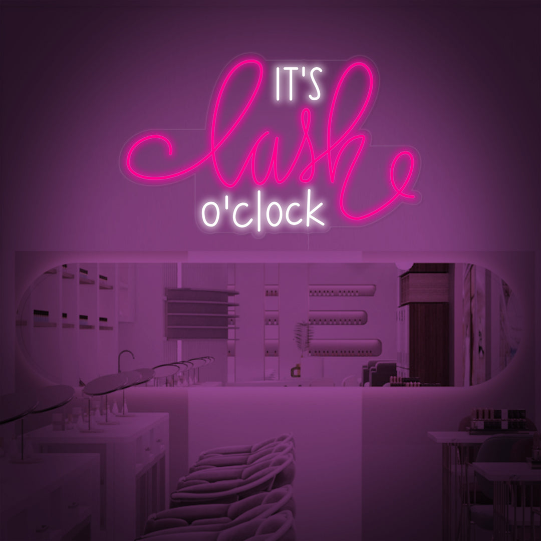 "Its Lashes Oclock" Neonschrift