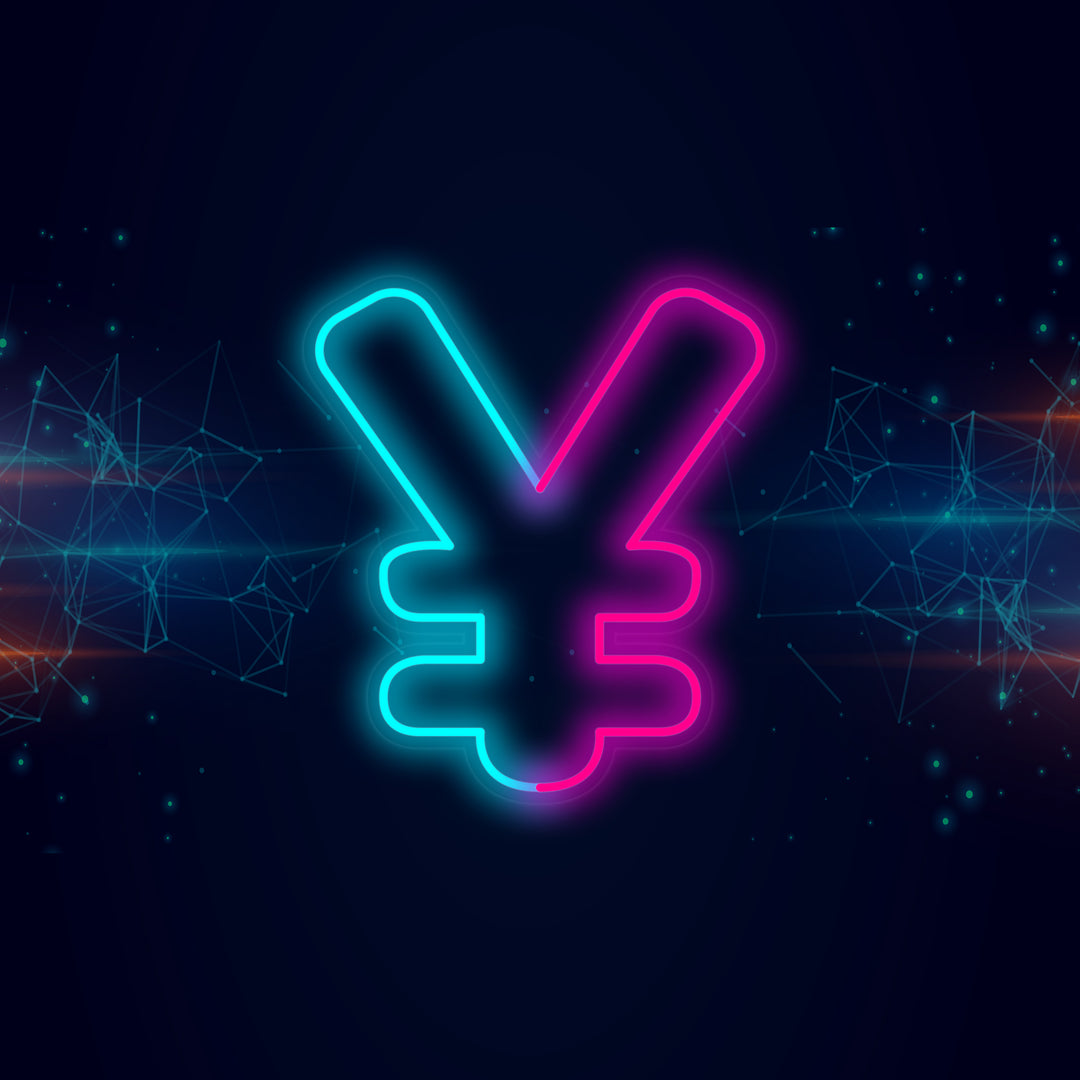 "Japanisches Yen-Symbol" Neonschrift
