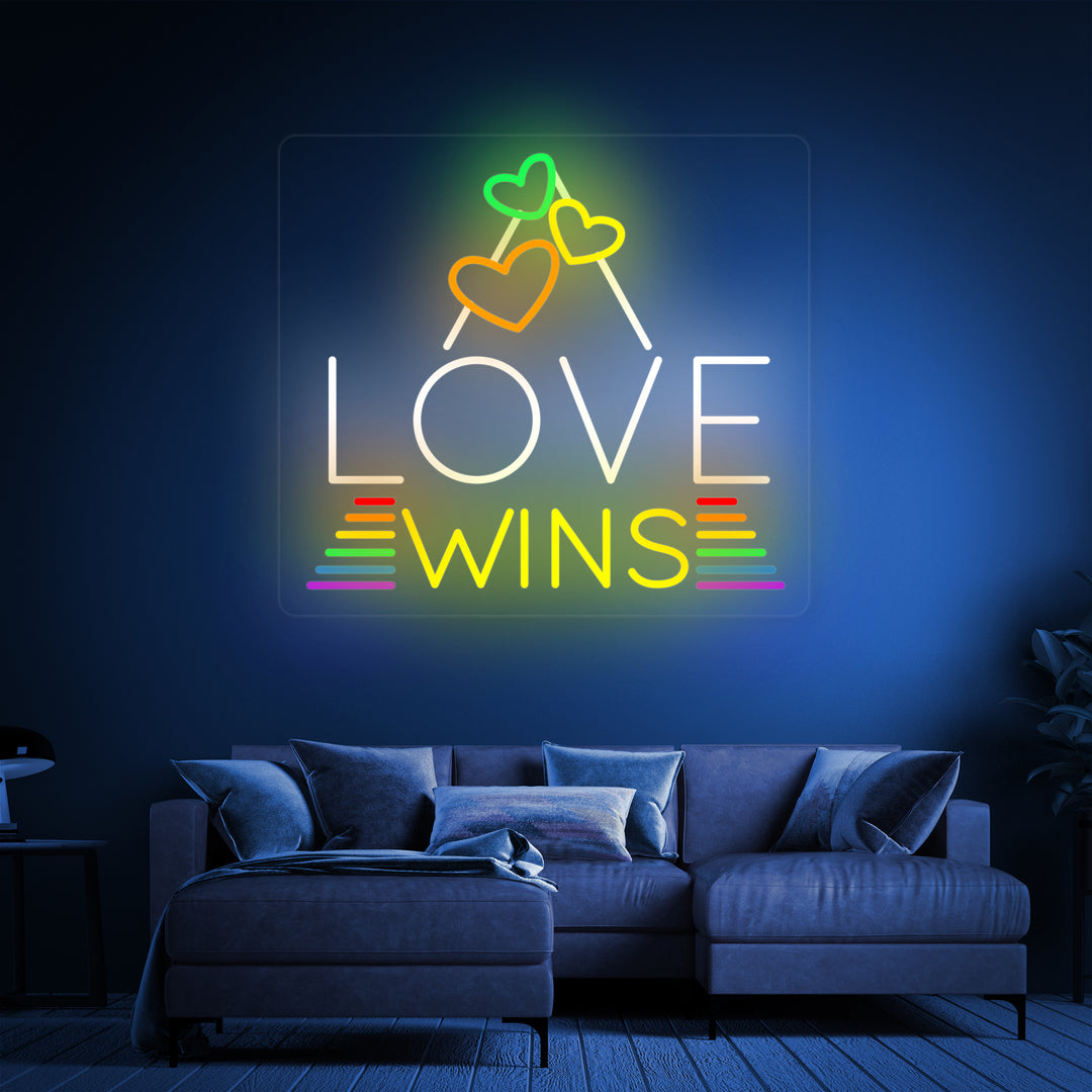 "LGBT Love Wins" Neonschrift