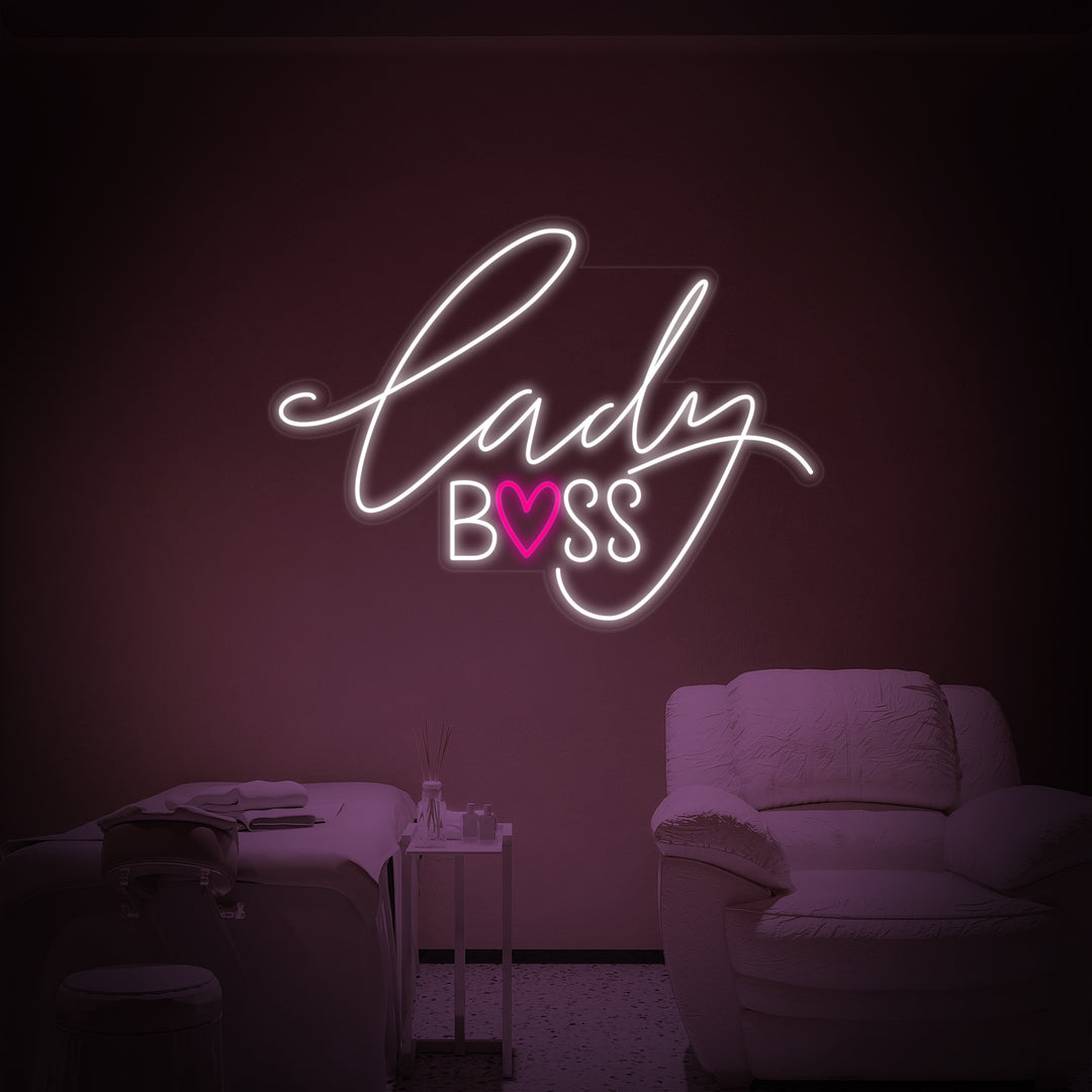 "Lady Boss" Neonschrift