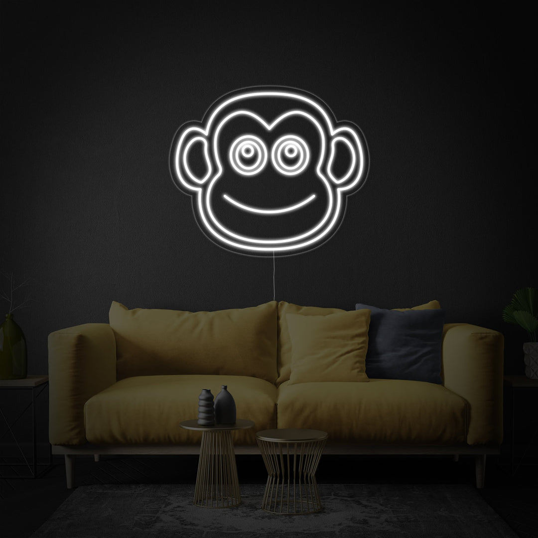 "Affengesicht" Neonschrift
