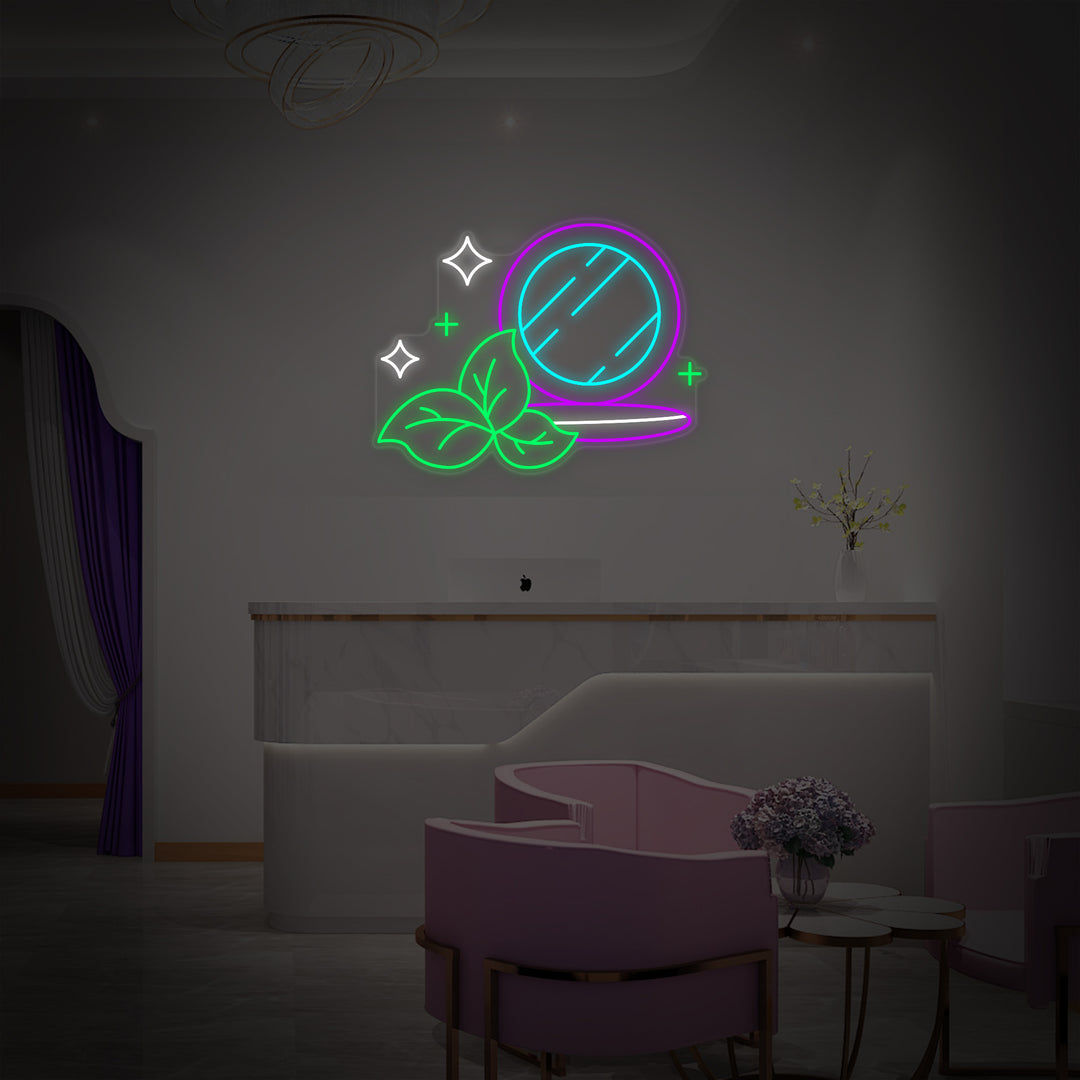 "Make-Up, Schönheit Und Kosmetikgeschäft" Neonschrift