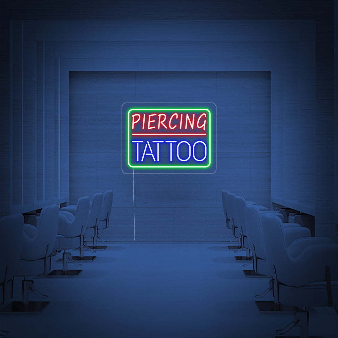 "Piercing Tattoo" Neonschrift
