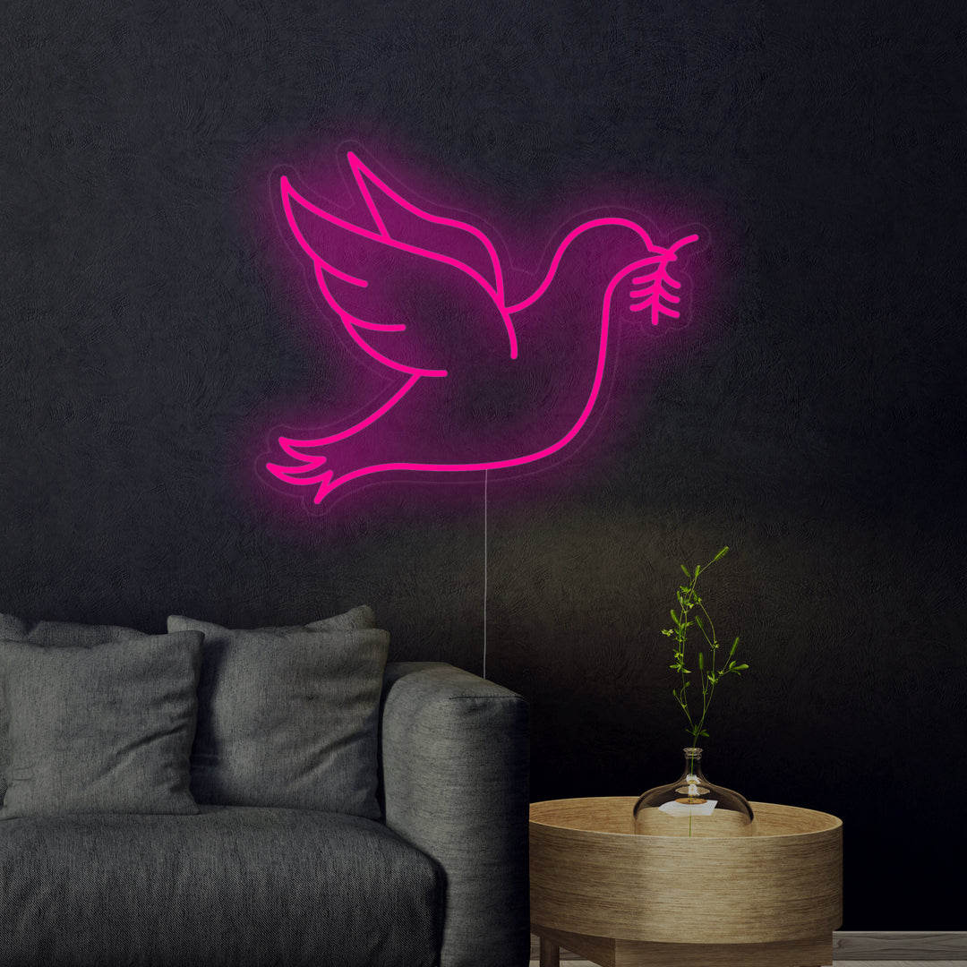 "Taube Des Friedens" Neonschrift