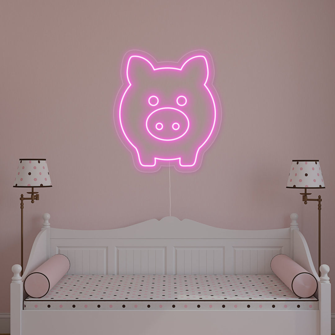 "Rosa Schwein" Neonschrift