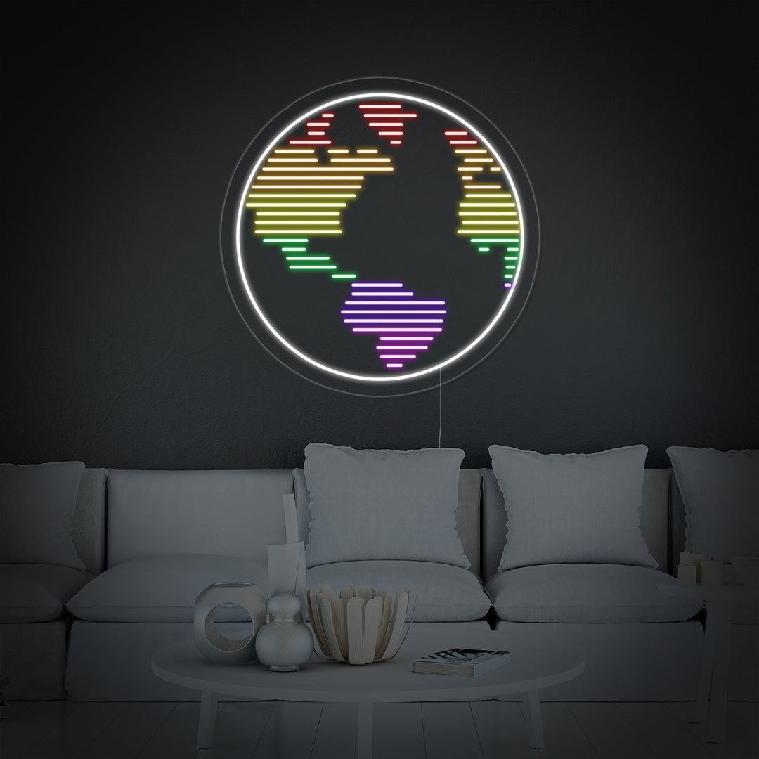 "Planet, Erde" Neonschrift