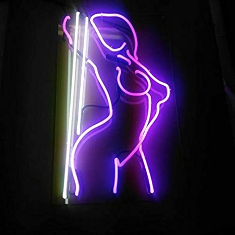 "Stangentanz-Mädchen" Neonschrift