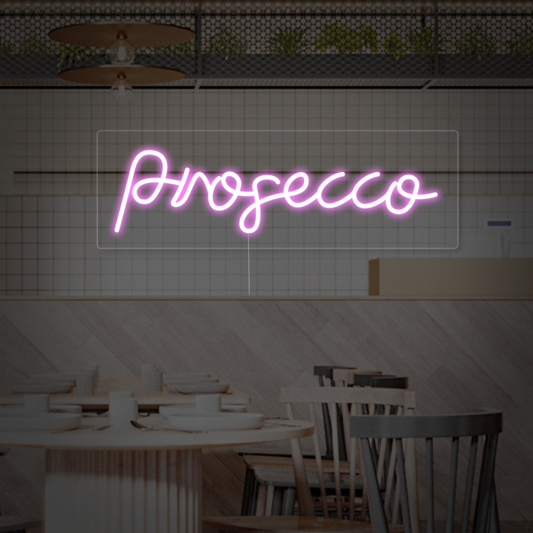 "Prosecco Bierbar" Neonschrift