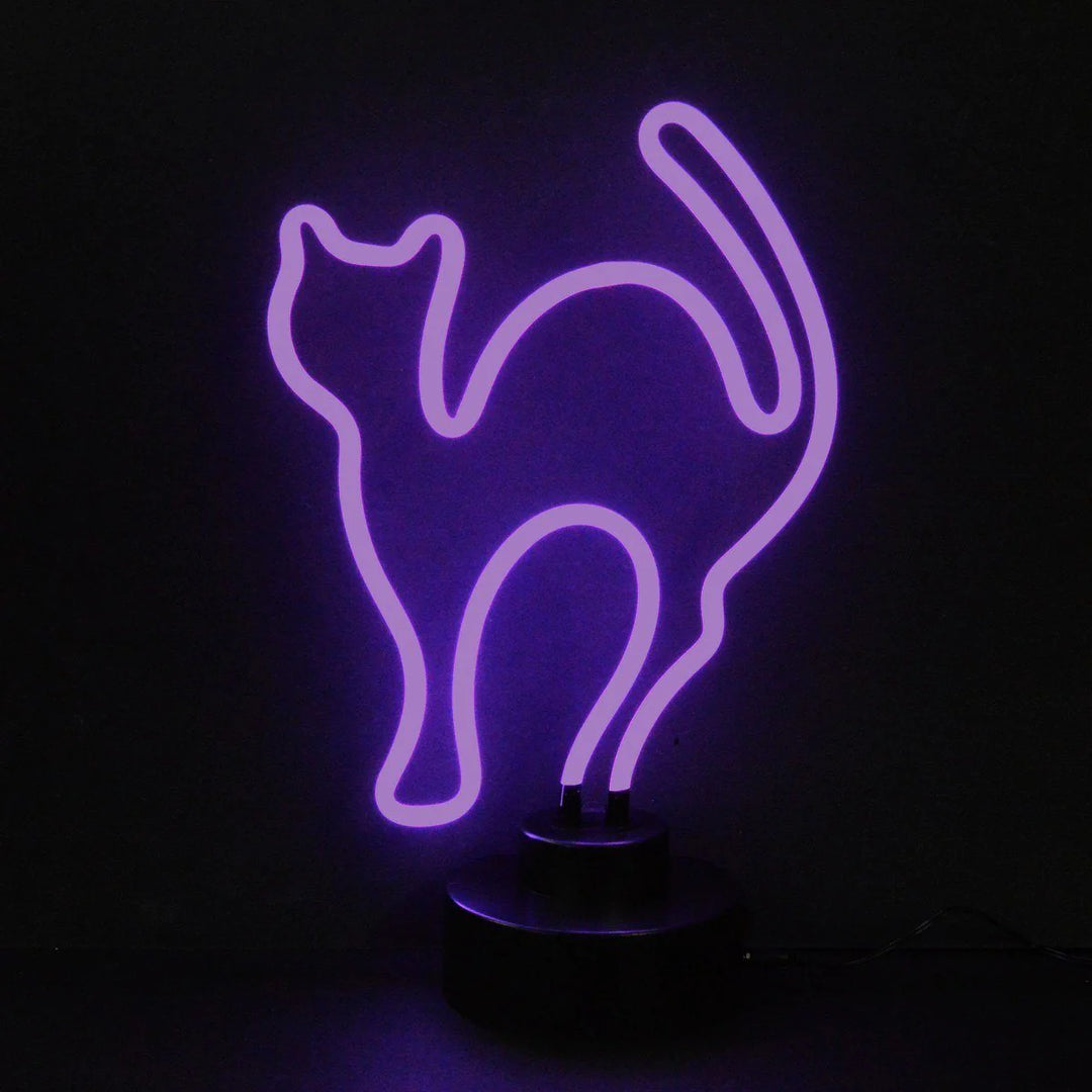 "Lila Katze Tisch-Neonschild, Glas-Neonschild" Neonschrift