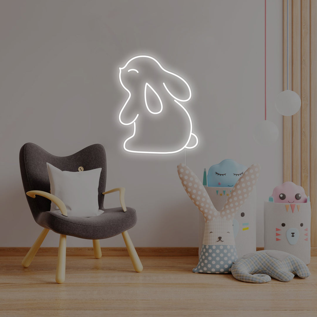 "Kaninchen, Kinderzimmer Dekoration" Neonschrift