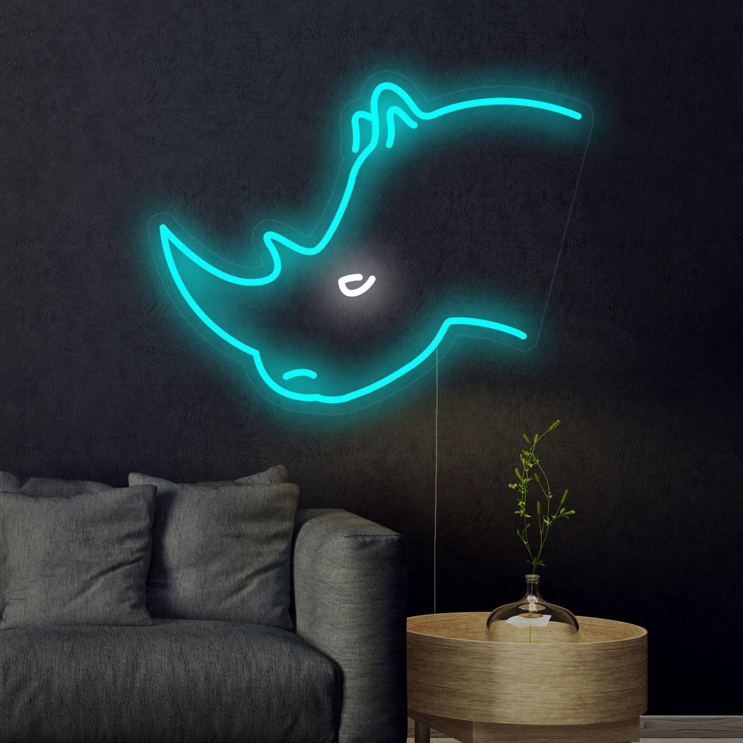 "Nashornkopf" Neonschrift