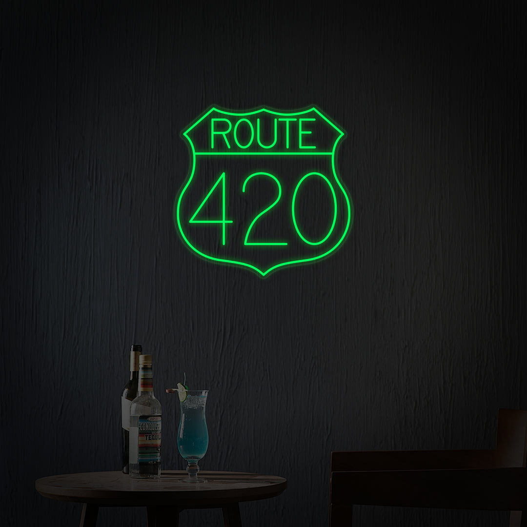 "Autobahnen Und Route 420" Neonschrift