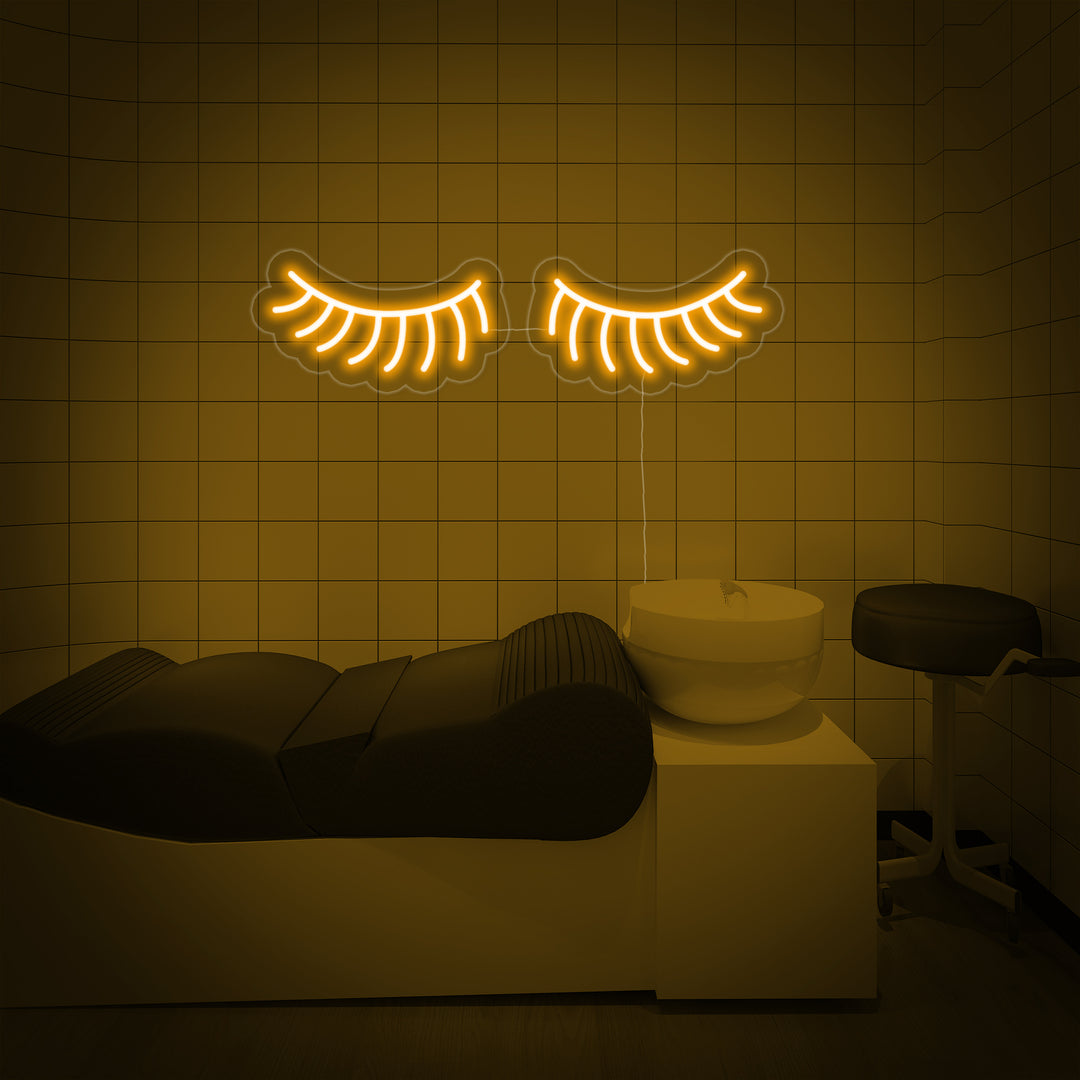 "Wimpern" Neonschrift