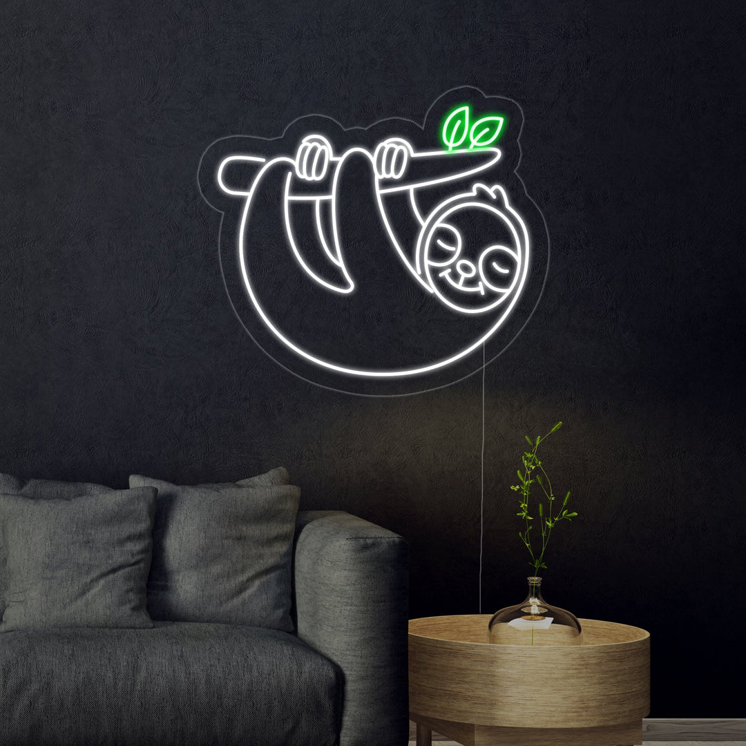 "Faultier" Neonschrift