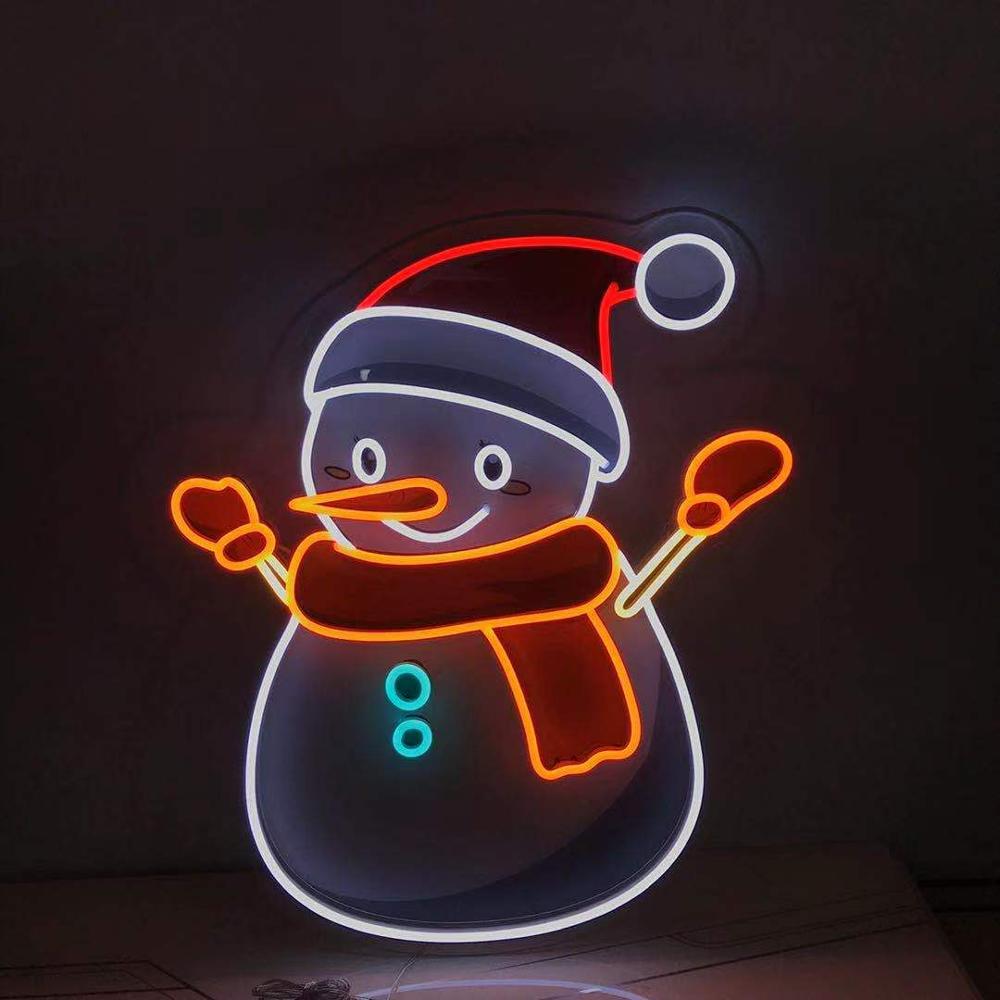 "Schneemann" Neonschrift