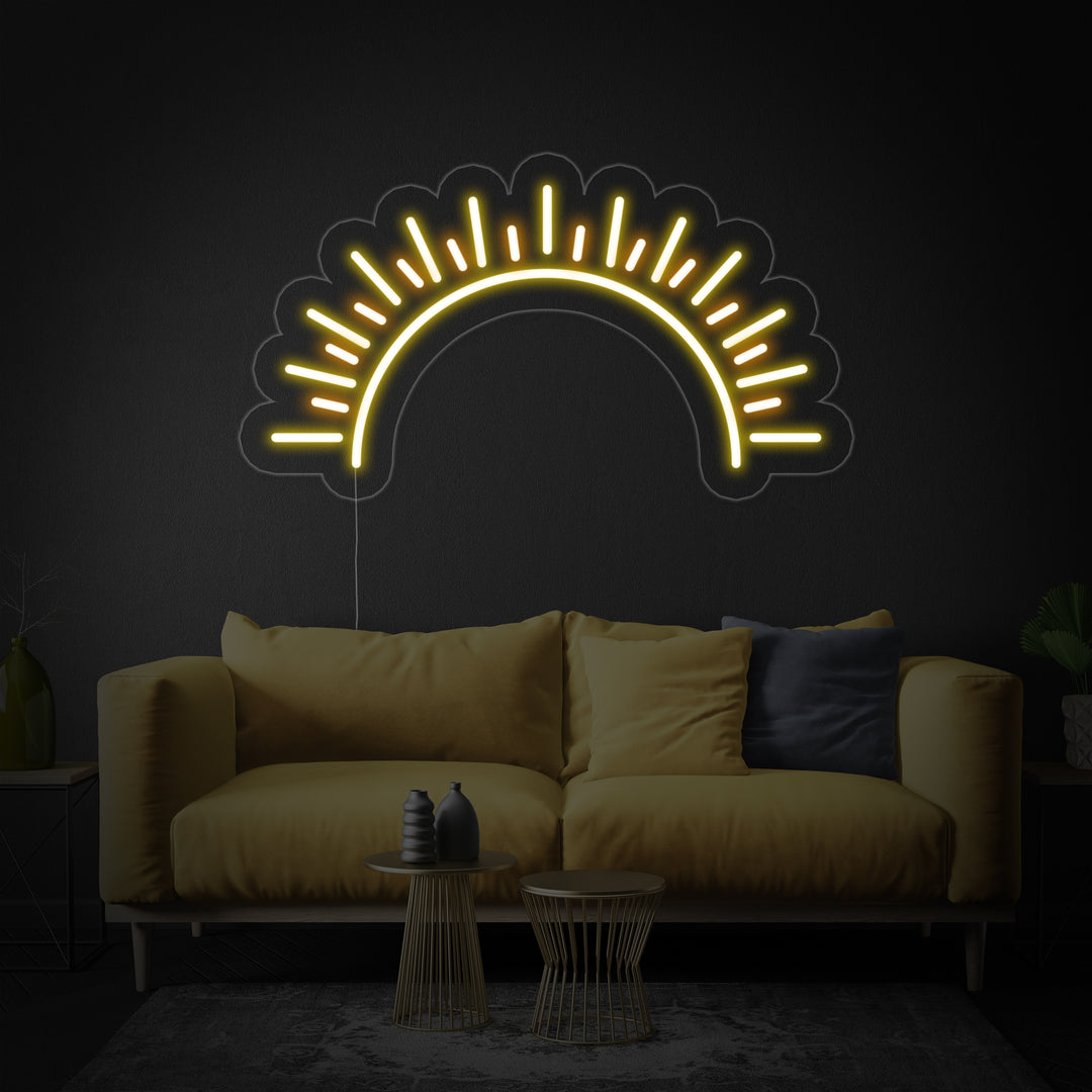 "Sonne, Sonnenuntergang" Neonschrift