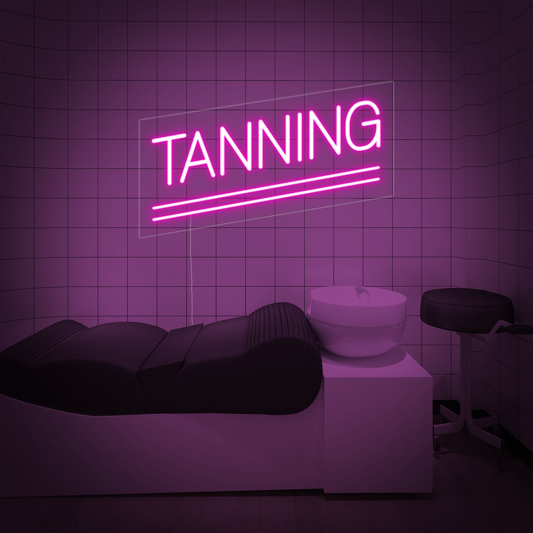 "Tanning" Neonschrift