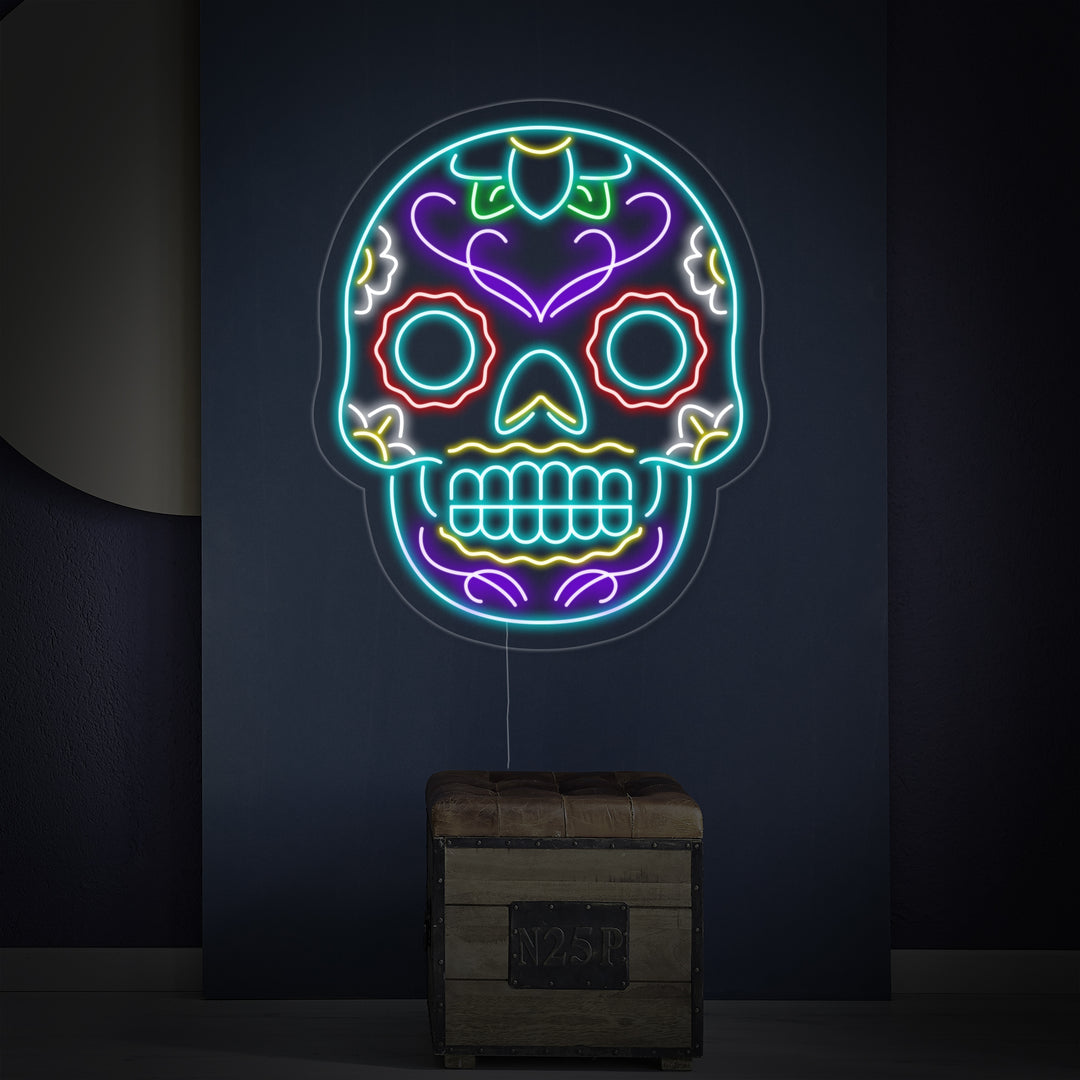 "Tattoo Totenkopf" Neonschrift