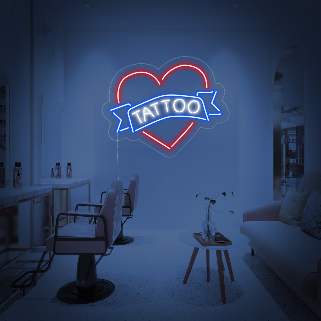 "Tattoo, Herz" Neonschrift