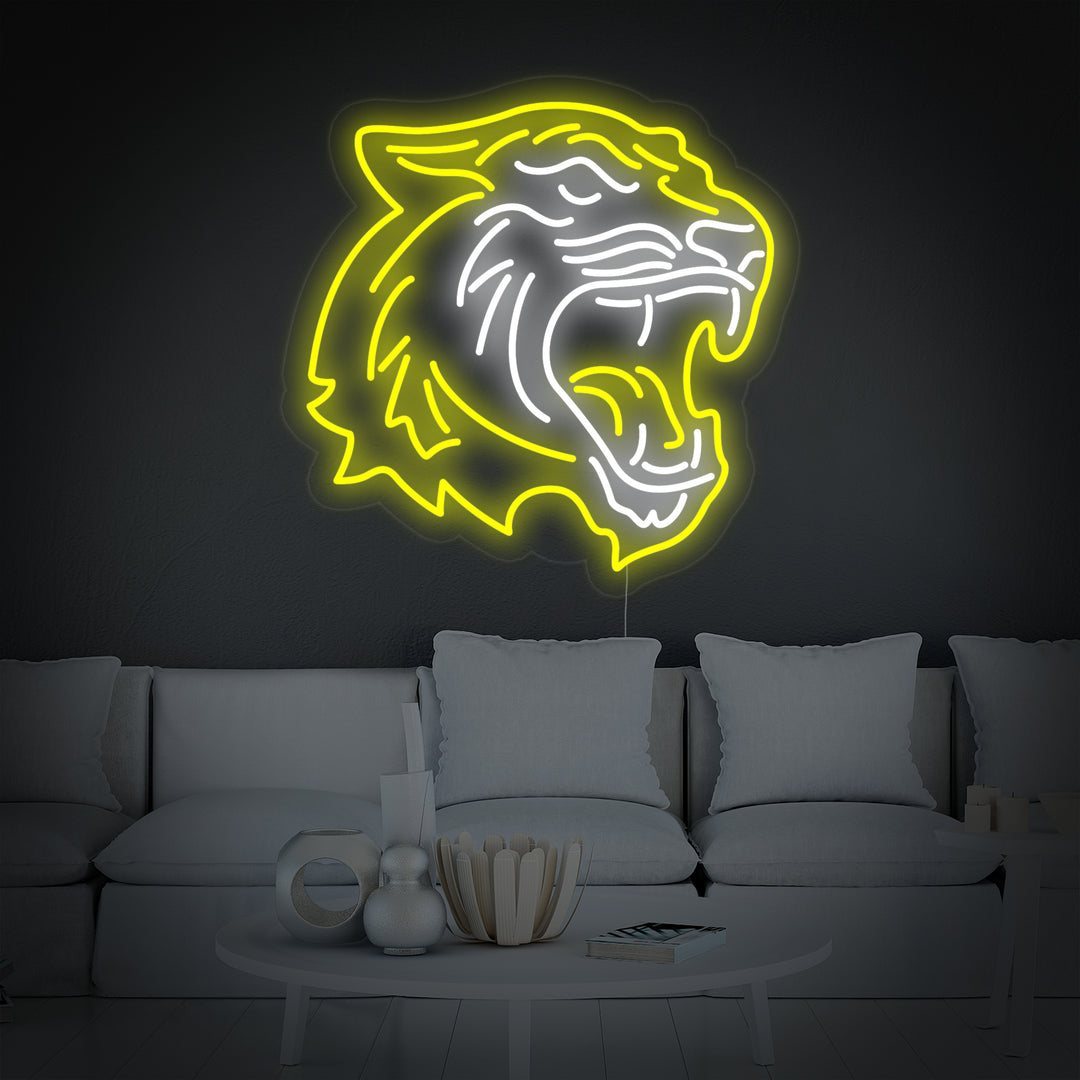 "Tigerkopf Tier" Neonschrift
