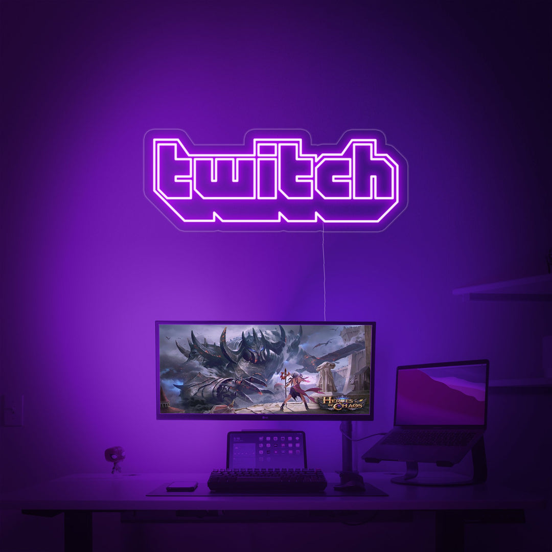 "Twitch, Spiele-Dekor, Spiele-Wandkunst" Neonschrift