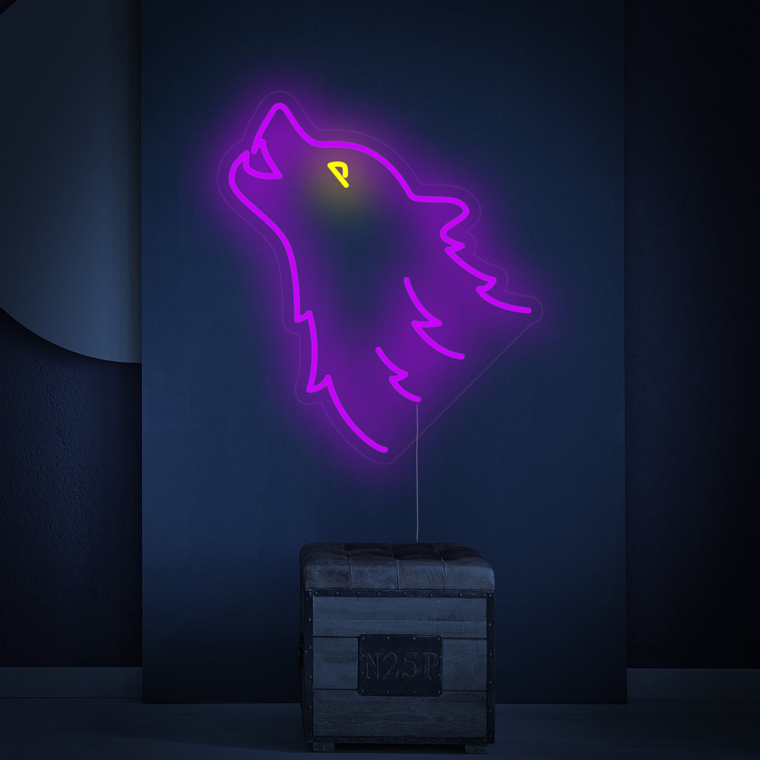"Wolfskopf" Neonschrift