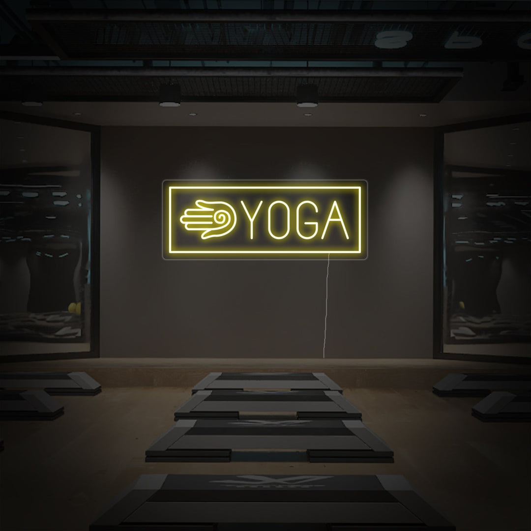 "Yoga, Hamsa-hand" Neonschrift