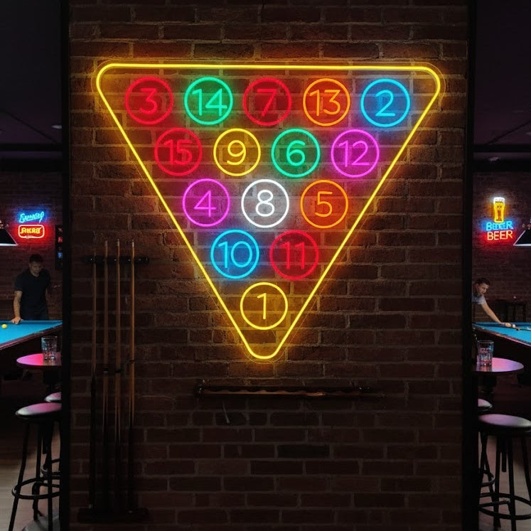 Billard Neonschrift, Pool Neonschrift, Pool Leuchtreklame, Billard Leuchtschild