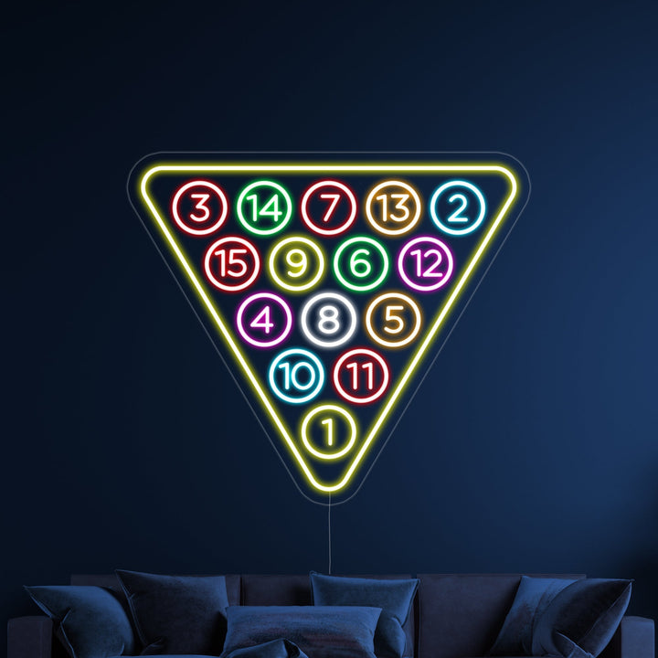 Billard Neonschrift, Pool Neonschrift, Pool Leuchtreklame, Billard Leuchtschild