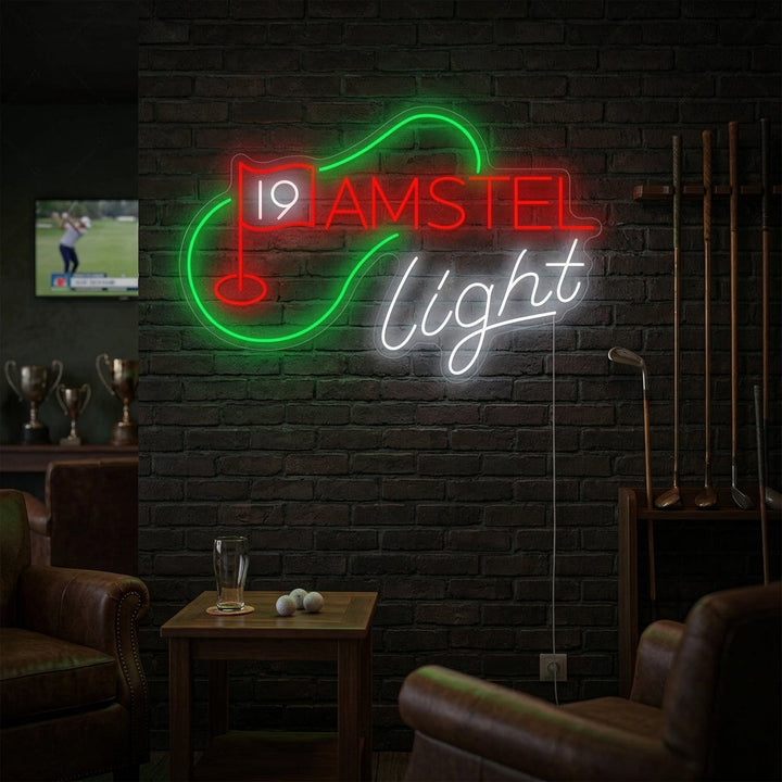 "19. Loch Golf Bier" Neonschild