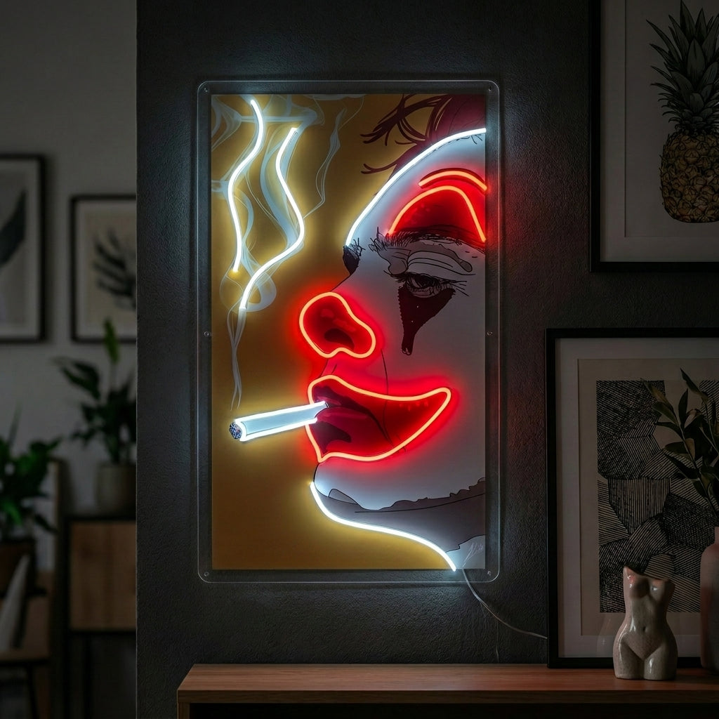 "Rauchender Joker" Neonschild
