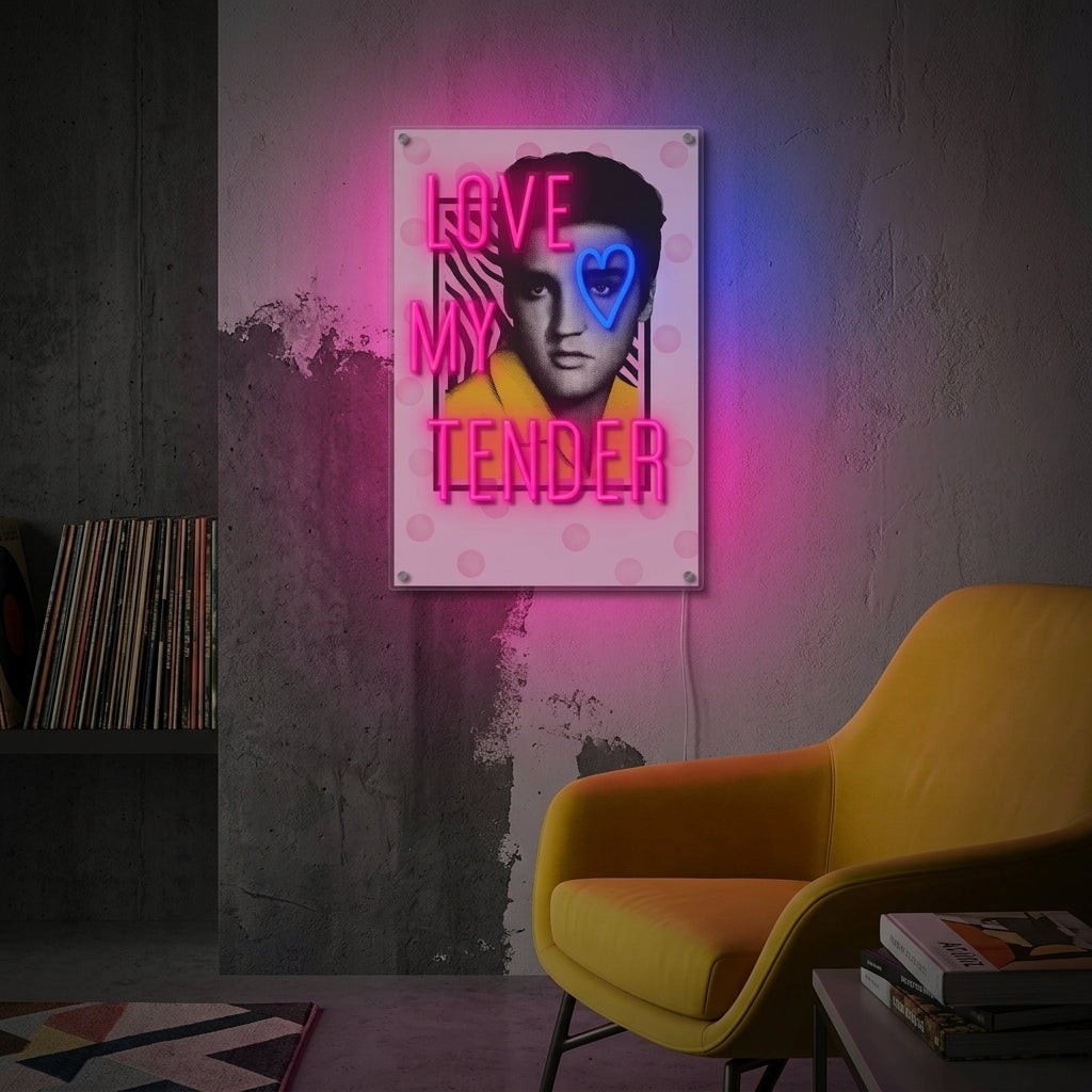 "Love Me Tender" Neonschild