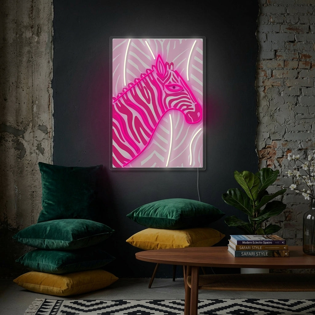 "Pinkes Zebra" Neonschild