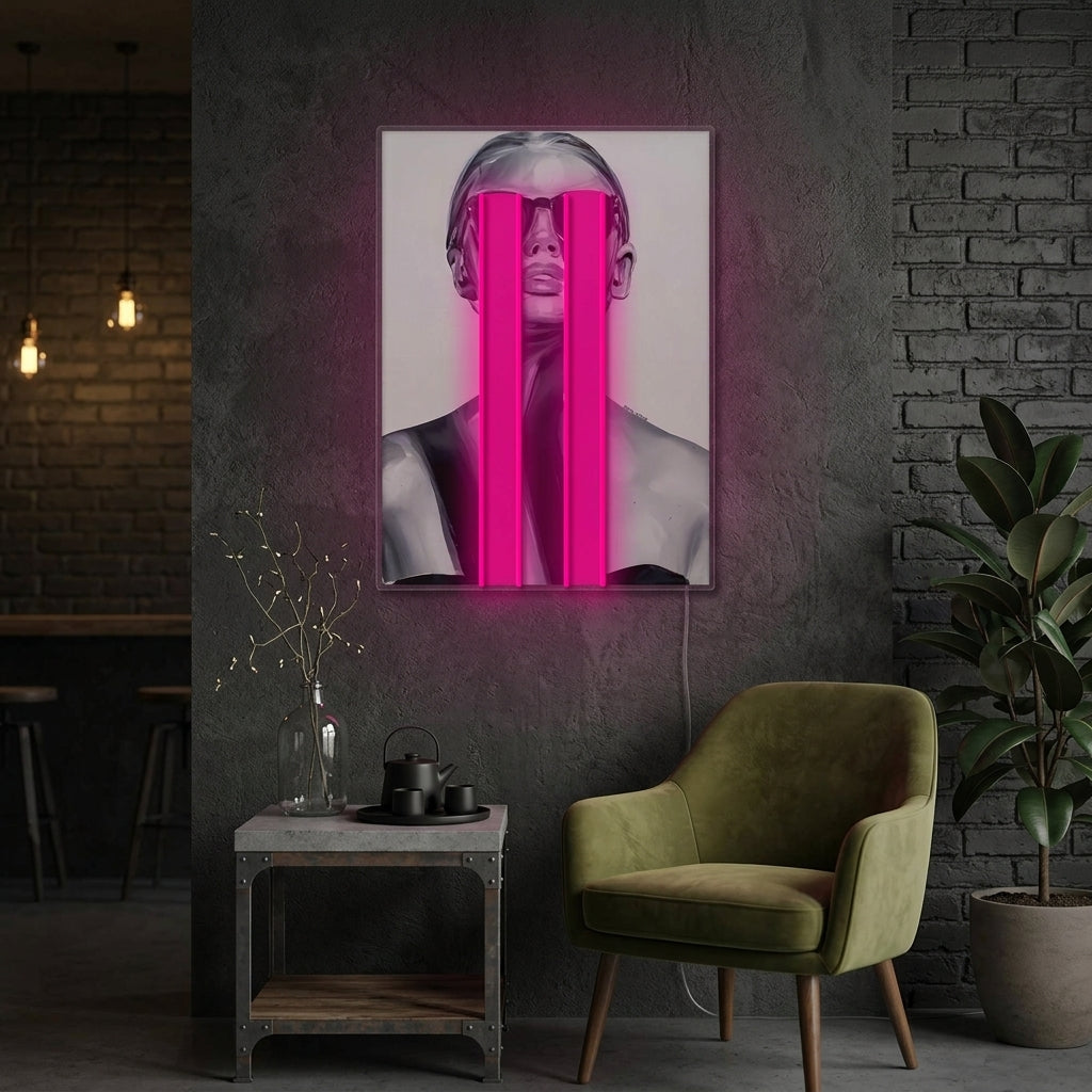 "Maskierte Muse" Neonschild