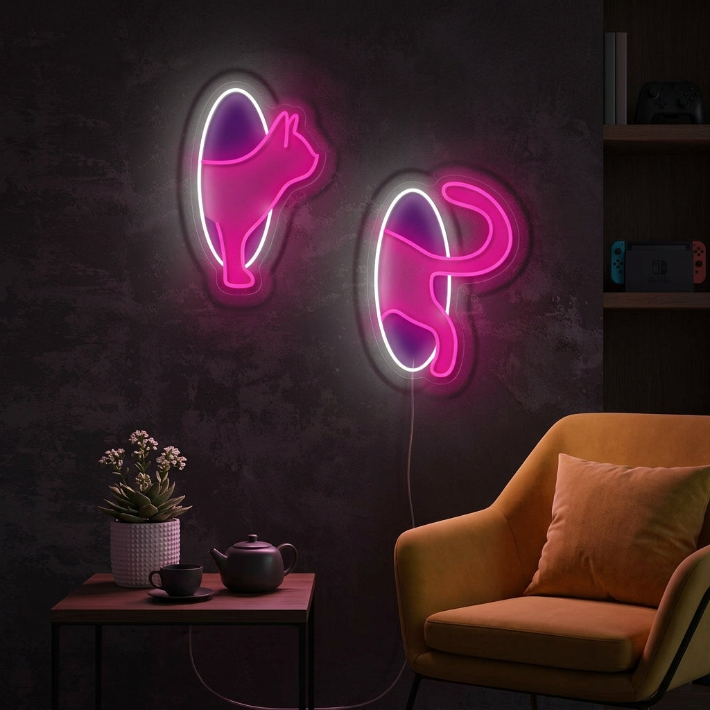 "Katze im Portal" Neonschild