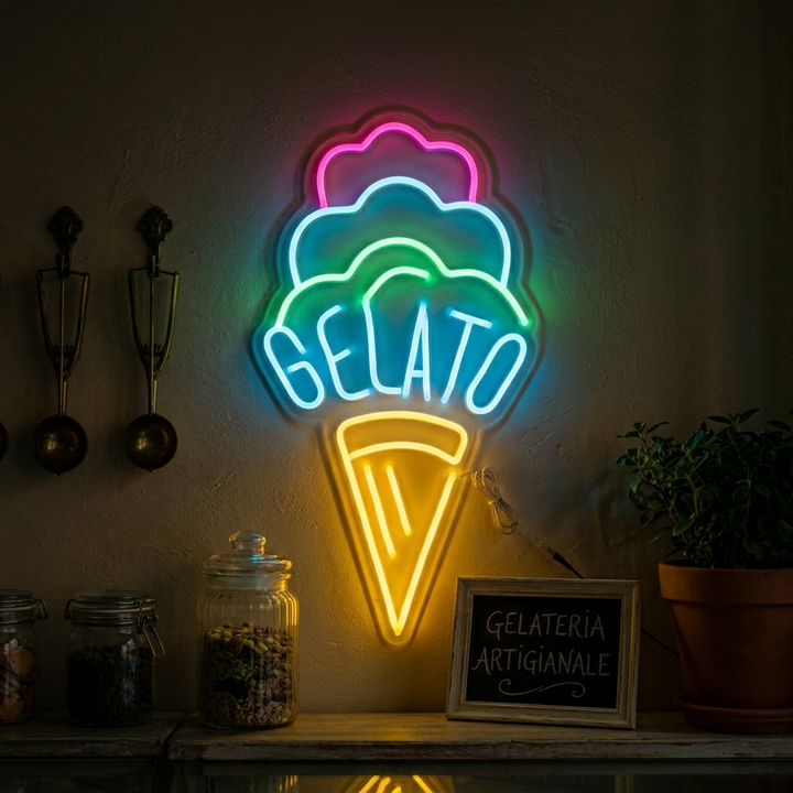 "Gelato, Eis" Neonschrift