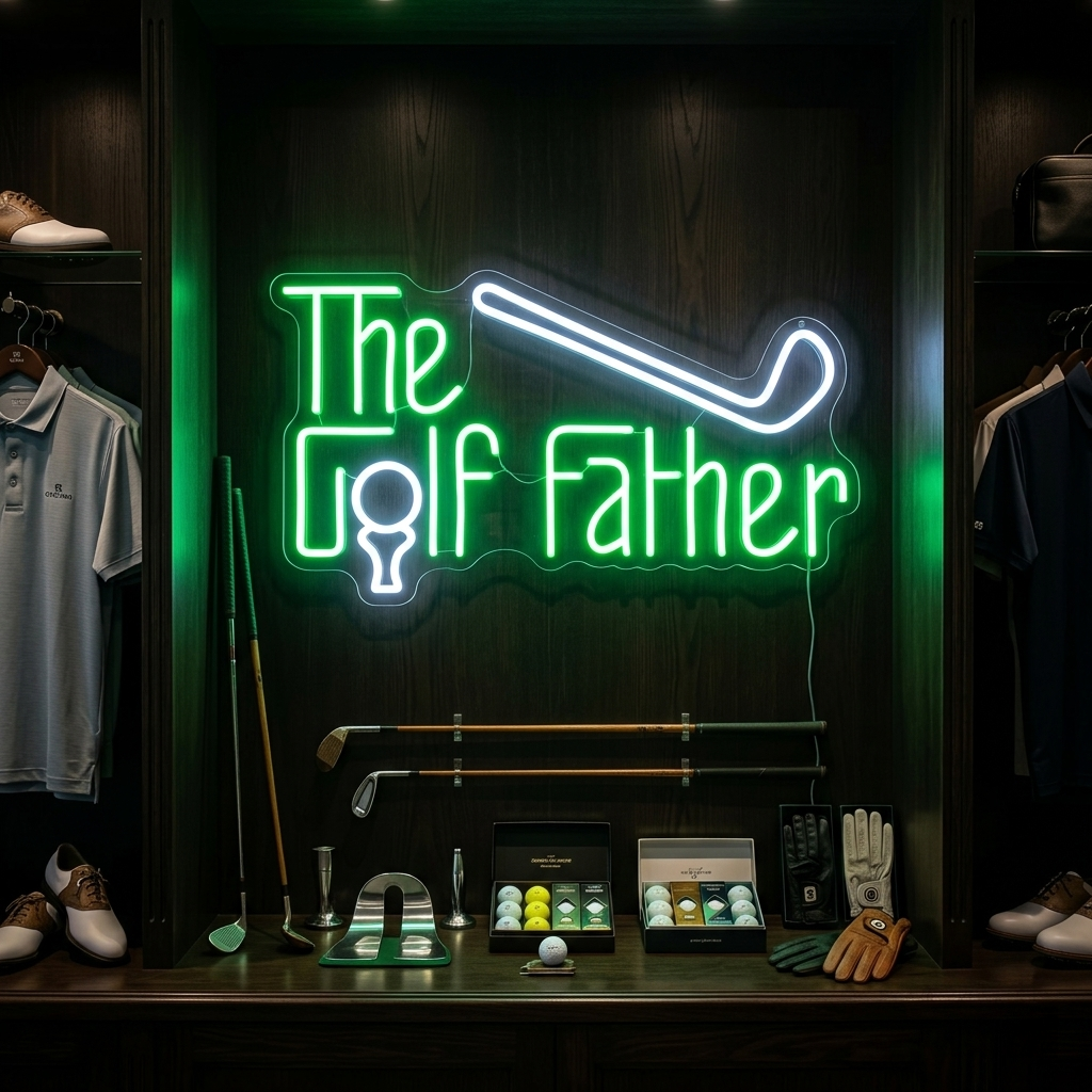 "The Golf Father" Neonschrift