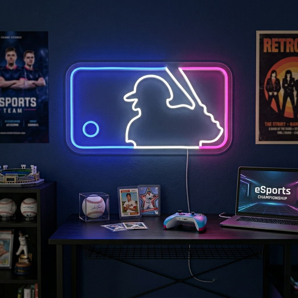 "Baseballspiel" Neonschrift