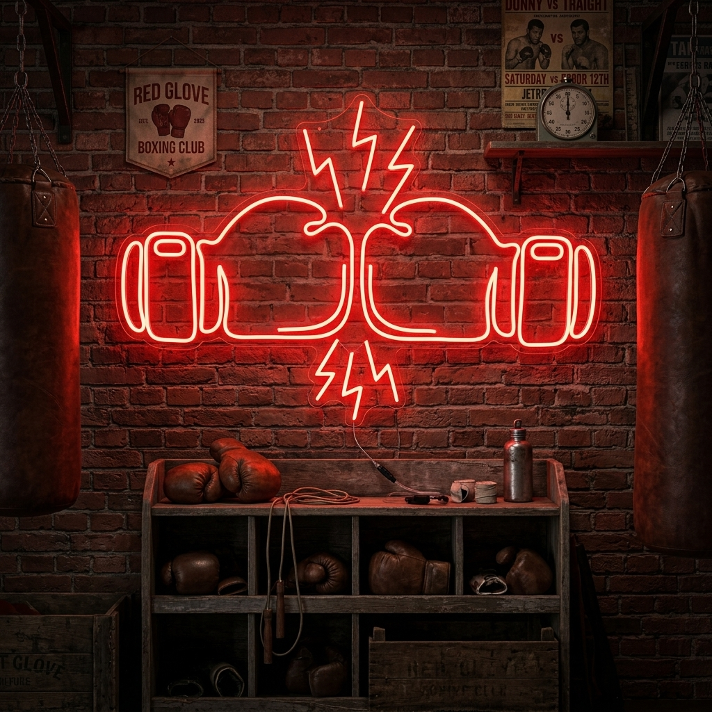 "Kampf Boxen" Neonschrift