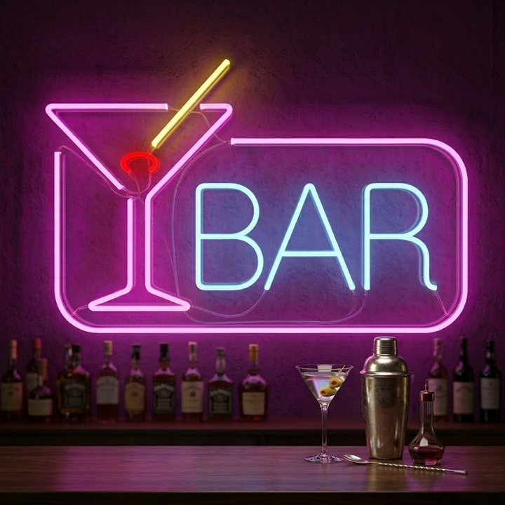 "Cocktail Bar" Neonschrift, Cocktailschild, Cocktail Leuchtreklame