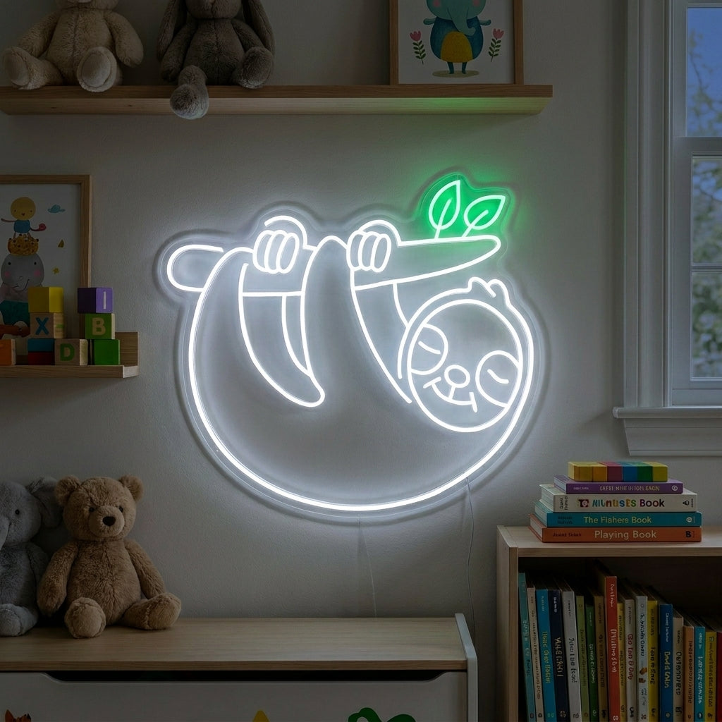 "Faultier" Neonschrift