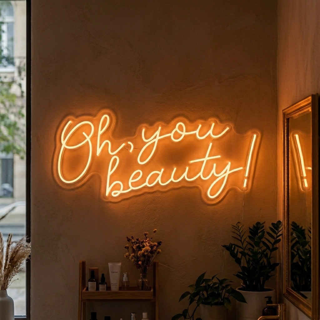 "Oh You Beauty" Neonschrift