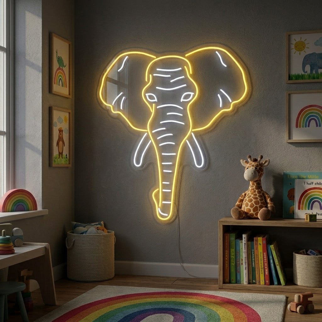 "Elefant" Neonschrift