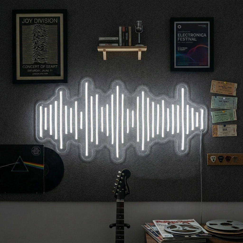 "Musik Wellen" Neonschrift