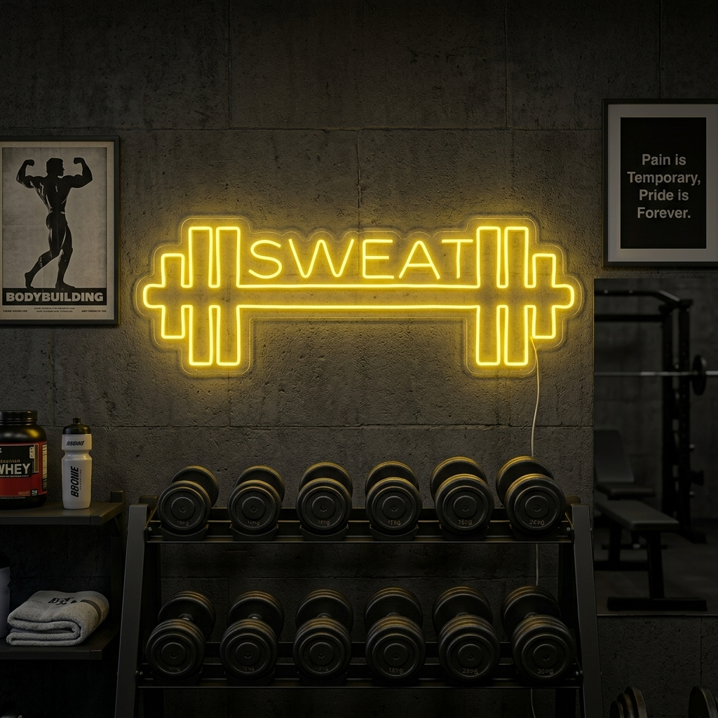 "Your Text, Benutzerdefinierte Fitness, Benutzerdefinierte Fitnessstudio" Neonschrift