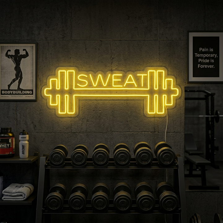 "Your Text, Benutzerdefinierte Fitness, Benutzerdefinierte Fitnessstudio" Neonschrift